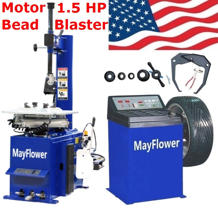 Mayflower 1.5 HP Tire Changer Wheel Balancer Machine Combo Balancer Rim 950 680